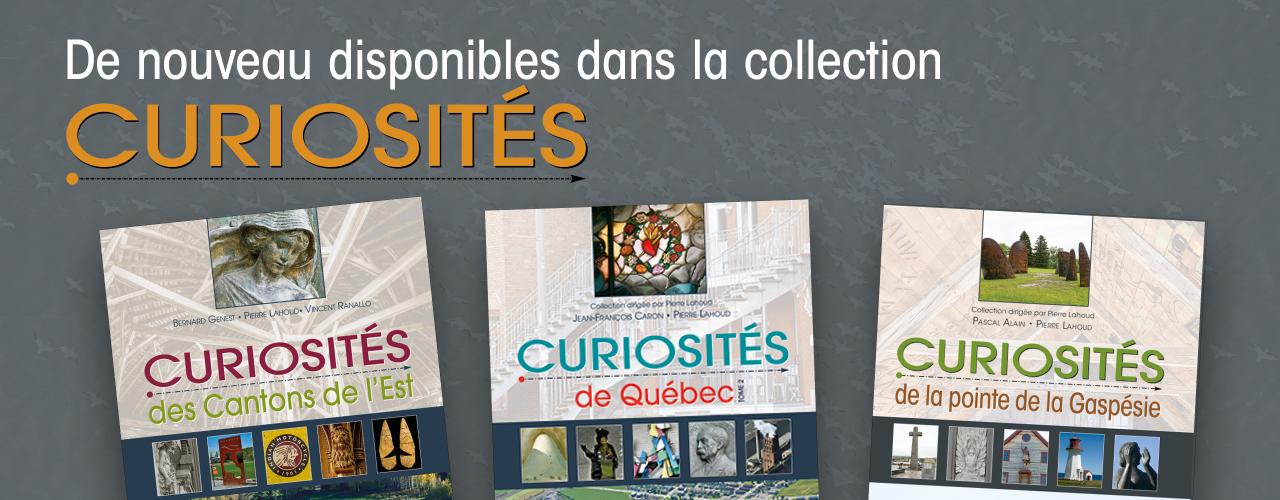 Bandeau annonçant que trois livre de la collection Curiosités sont de nouveau disponibles.